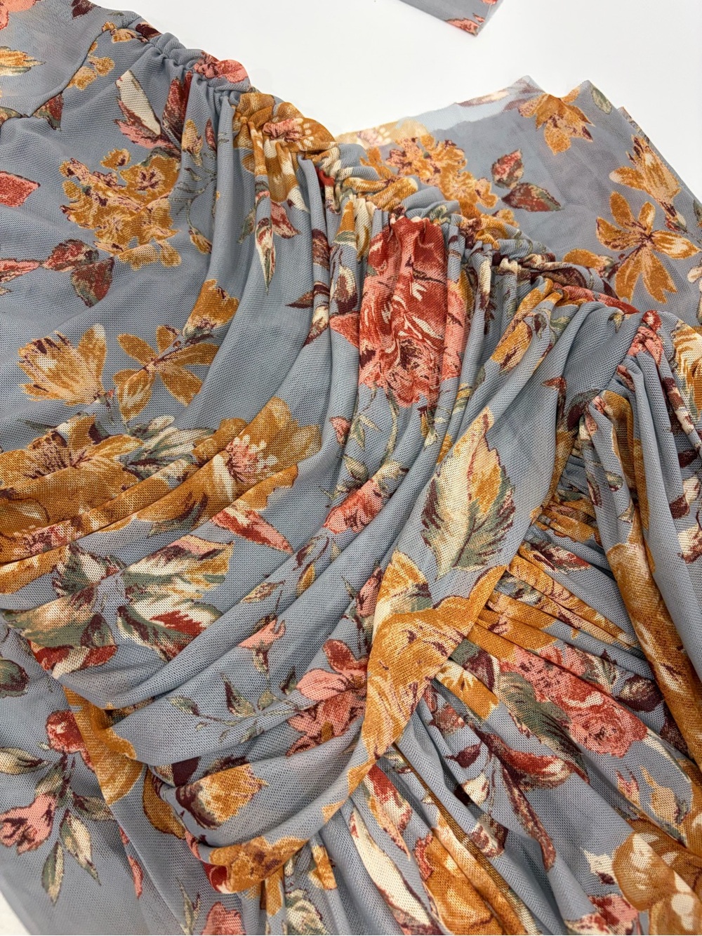 NWT AFRM Vintage Inspired Off-the-Shoulder Long-Sleeve Ruched Lace Maxi Dress - Picture 4 of 9